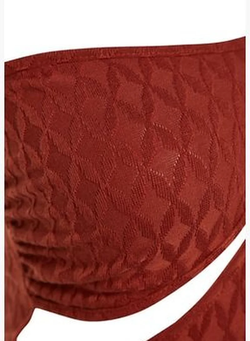 trendyol Cinnamon Knitted Overalls with Window/Cut Out Detailed, Textured and Patterned TPRSS23TU00034