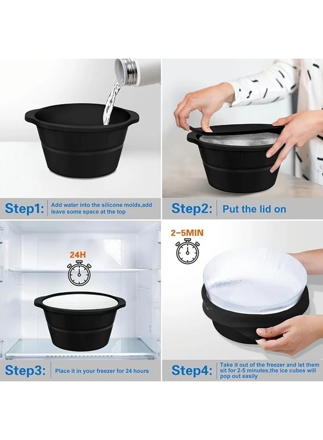 Large Folding Ice Bath Tub Portable Cold Plunge Basin Black No Electricity Needed - Image 2
