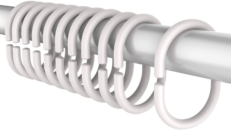 Plastic Shower Curtain Rings Hooks for Bathroom Shower Window Rod (96 Packs)