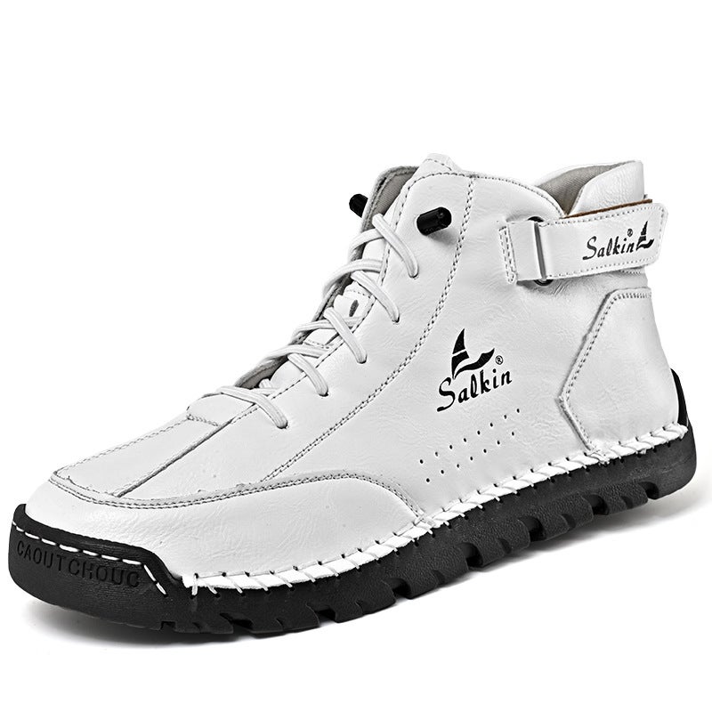 Independent Station Men'S Casual Leather Shoes Men'S Retro High-Top Men'S Casual Shoes Outdoor Shoes Wish - Image 2