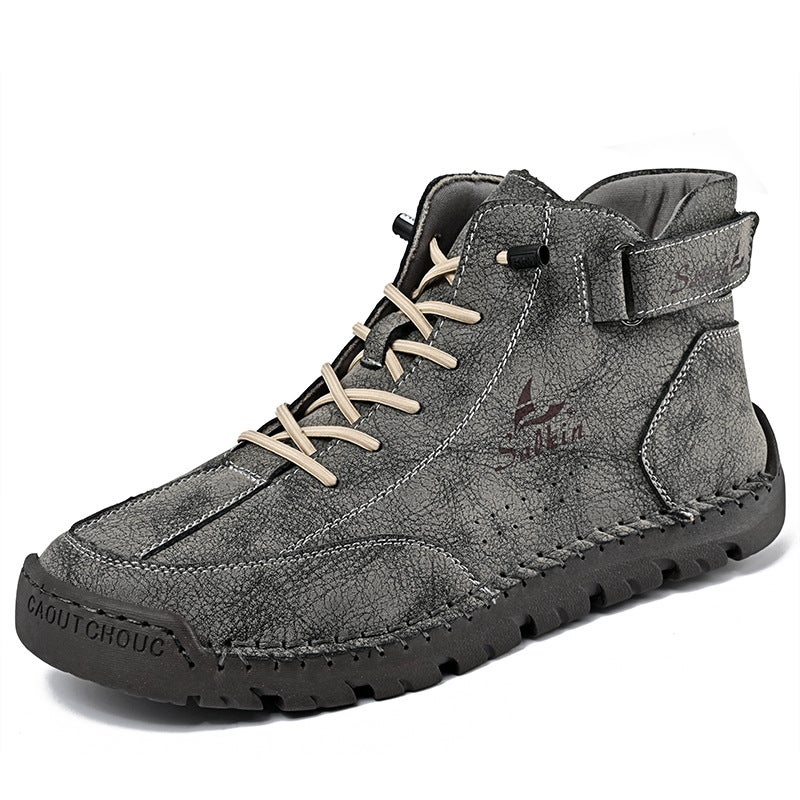 Independent Station Men'S Casual Leather Shoes Men'S Retro High-Top Men'S Casual Shoes Outdoor Shoes Wish - Image 5