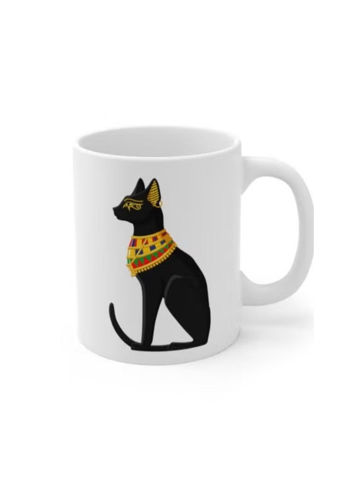 A Printed Mug white Pharaoh’s Lucky Cat - Image 1
