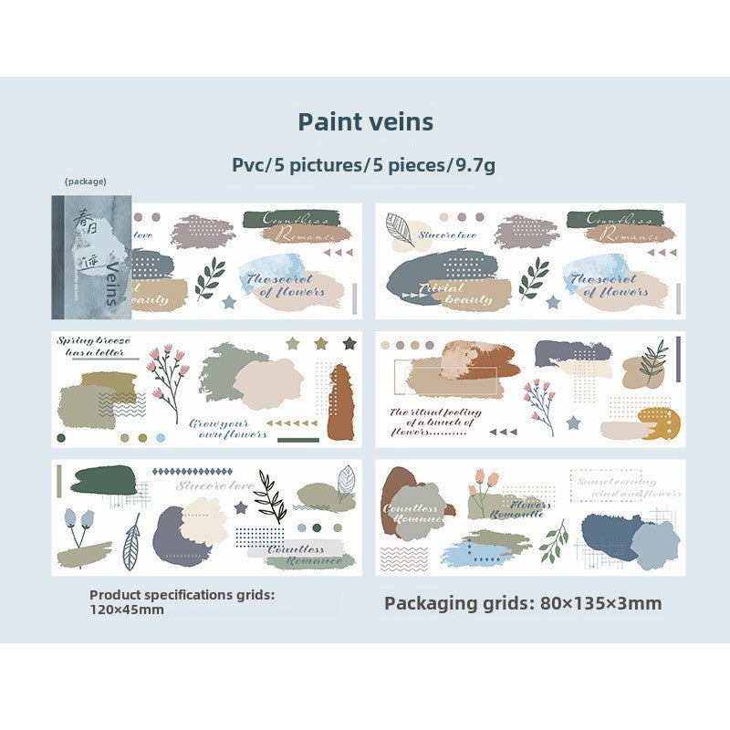 Generic Scandinavian Style Spring Trail PVC Stickers Paint trace pulse