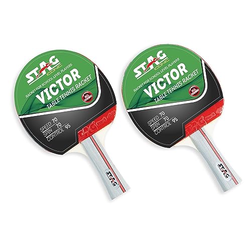 STAG Iconic Victor Table Tennis Playset | 2 Racquets, 3 ABS Balls & Storage Case | Intermediate Ping Pong Set for Home, Schools & Clubs | Durable & Easy to Play - Image 2