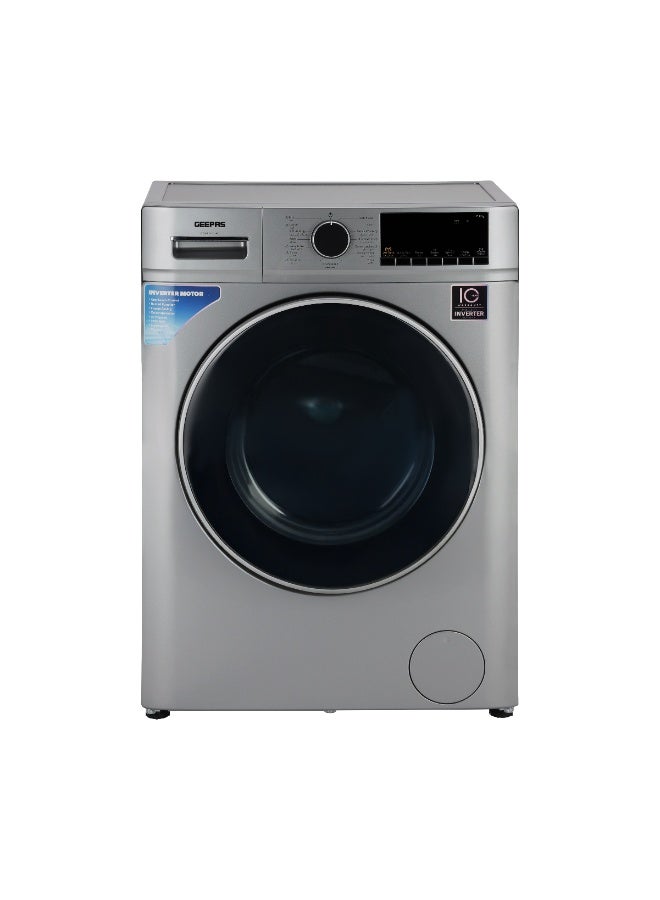 GEEPAS 7 KG Front Load Inverter Fully Automatic Washing Machine | 1200 RPM, Equipped with 16 Programs including Quick Wash, One Touch, Steam Wash, Reload Function, etc.|  LED Display, 510mm Jumbo Drum | GWMF7125SRG Metallic Grey 7 kg 2000 W GWMF7125SRG Metallic Grey - Image 1