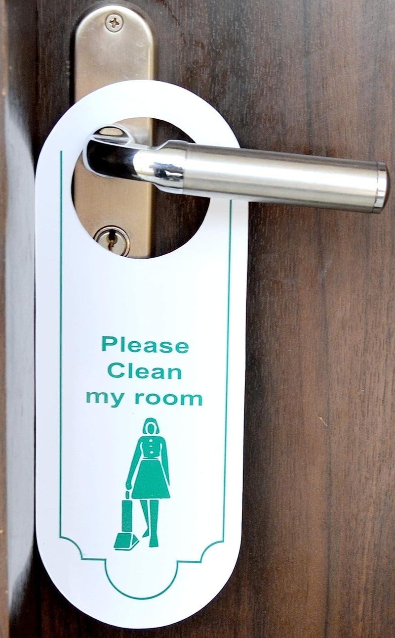 clayherbs 50 Sets Door Knob Hanger, Privacy Sign, DND Sign, Door Tags | Do Not Disturb & Clean My Room Card Tags | Hotel Toiletries | Guest House Door Hanger | Hotel Amenities | Marriage Guest Toiletry Kit | - Image 2