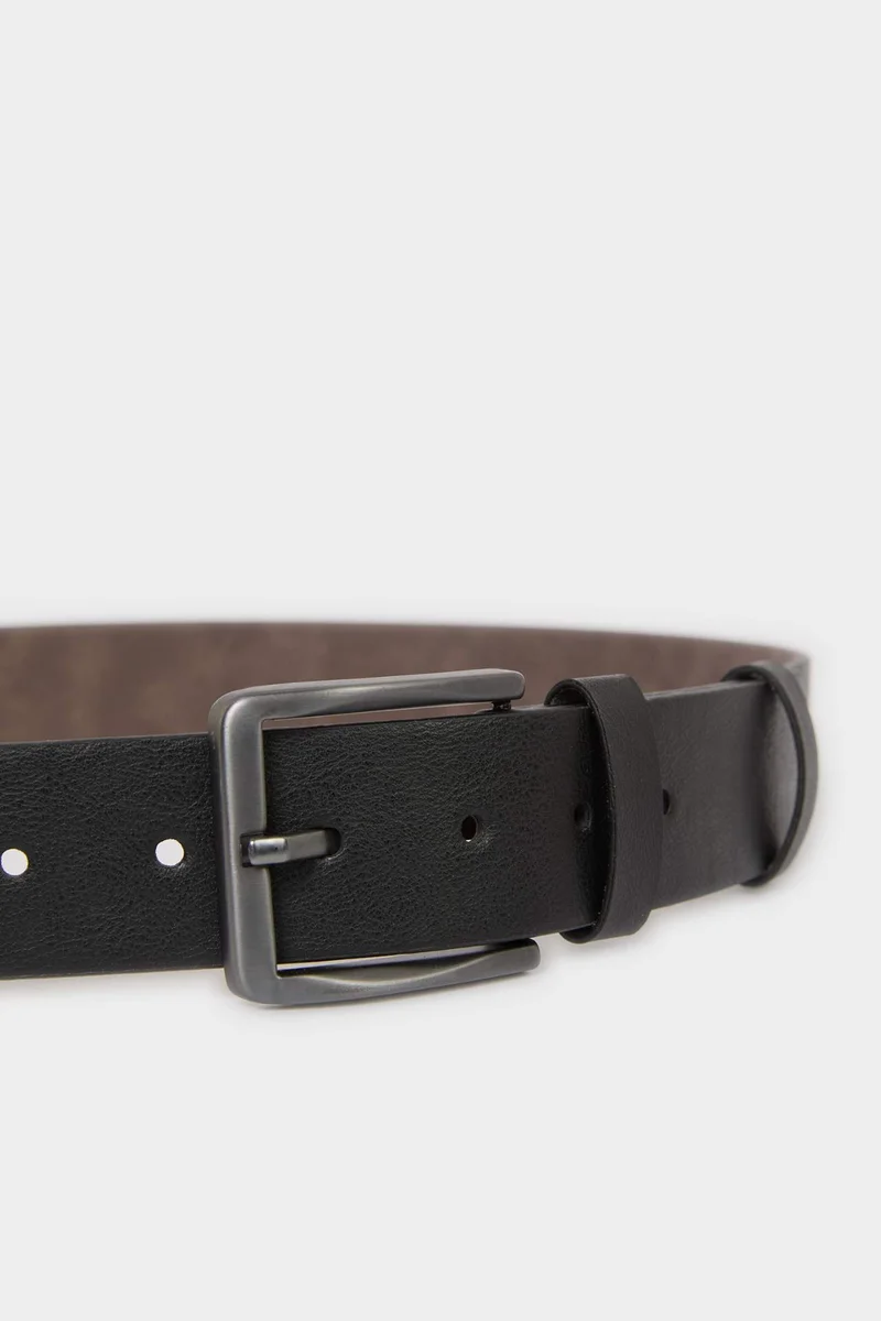 Defacto Man Rectangle Clasp Faux Leather Jean Belt