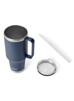 YETI YETI Rambler 42 oz Tumbler with Handle and Straw Lid, Travel Mug Water Tumbler, Vacuum Insulated Cup with Handle, Stainless Steel, Navy  - Image 4