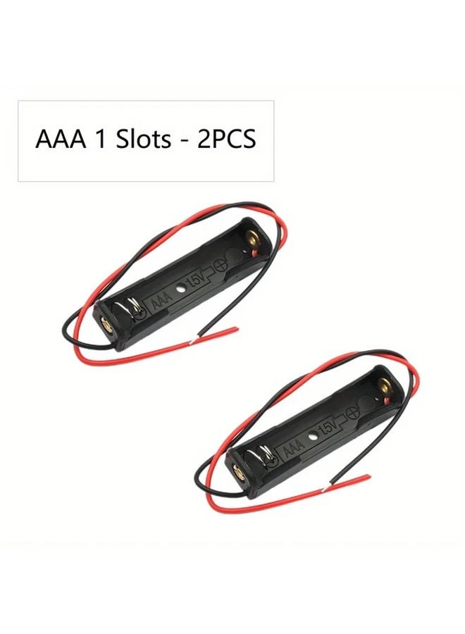 2PCS AAA 1 Slot Battery Holder With Wire DIY Storage Box 1 5V - Image 1