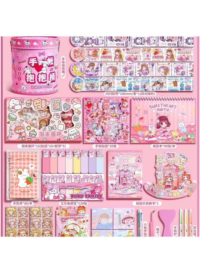 Bluejw 2024 Hand Account Holding Bucket New Cute Hand Account Suit Gift Box Hand Account Book Girl's Toy Children's Day Gift - Image 1