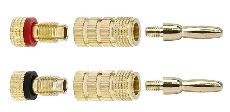 Monoprice Speaker Banana Plugs - 24k Gold Plated,Closed Screw Type, Color Coded, 20 Pairs - Image 2