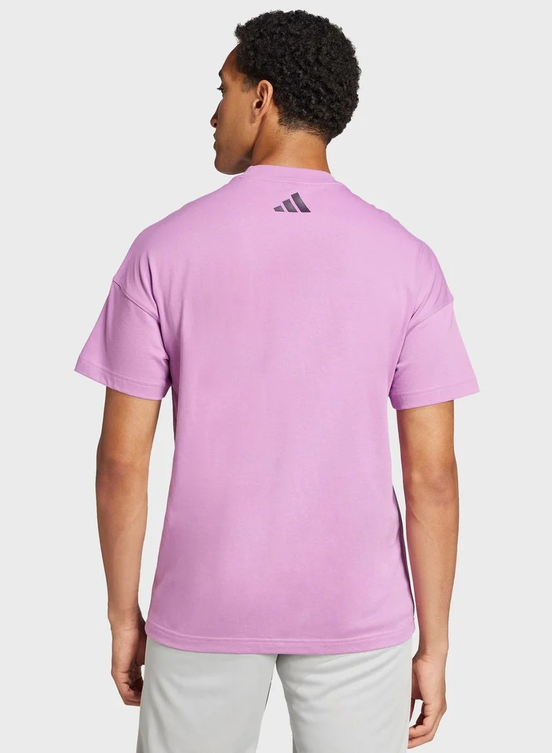 اديداس تي شيرت تدريب بنفسجي للجنسين مقاس