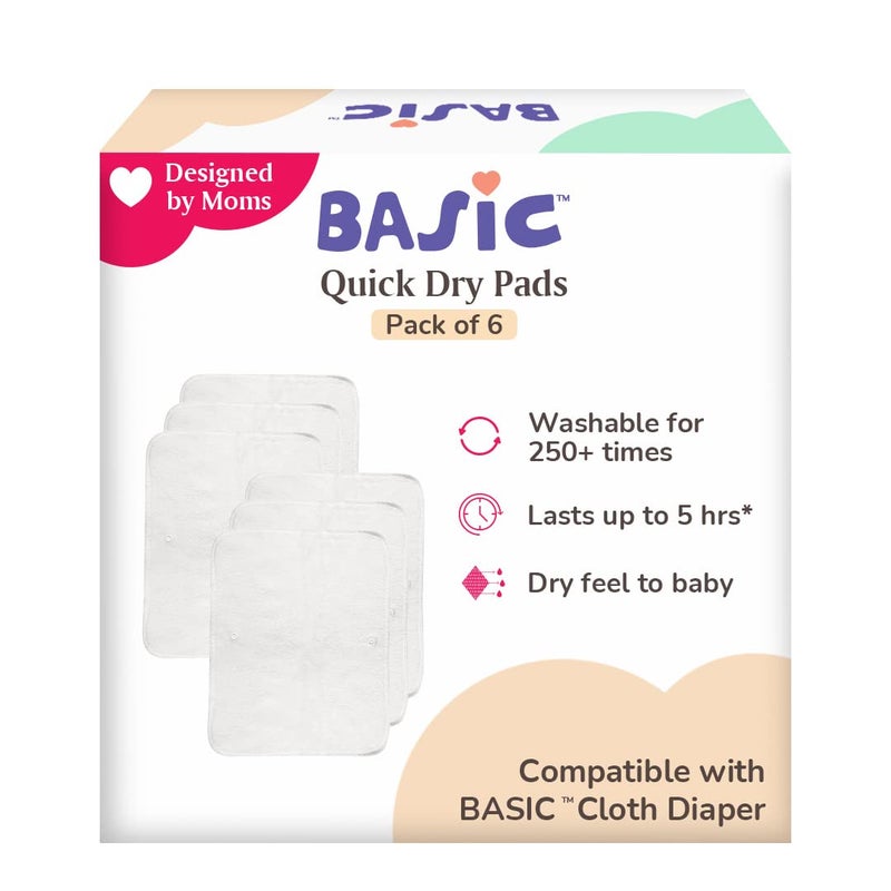 superbottoms Basic Quick Dry Pads Combo Freesize For Baby (Pack of 6, 1 count) - Image 1