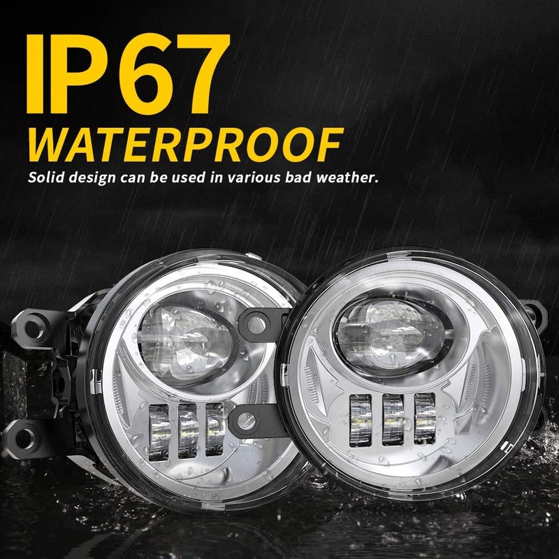 Z-OFFROAD أضواء ضباب LED جديدة لسيارات تاكوما 2016-2022 وكامري 2009-2013 وكورولا 2014-2022 و4Runner 2014-2019 وشاحنة تندرا - مجموعة مصابيح القيادة مع حامل، جانب السائق والراكب - كروم - Image 3