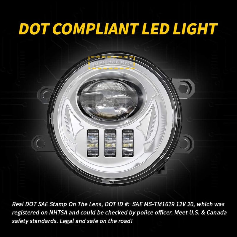 Z-OFFROAD أضواء ضباب LED جديدة لسيارات تاكوما 2016-2022 وكامري 2009-2013 وكورولا 2014-2022 و4Runner 2014-2019 وشاحنة تندرا - مجموعة مصابيح القيادة مع حامل، جانب السائق والراكب - كروم - Image 2
