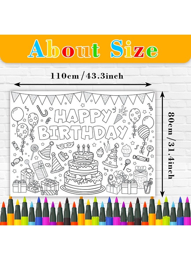 DIY Giant Coloring Poster for Classroom Wall - Versatile 31.4 x 43.4 Inches Birthday Activity Poster/ Table Cover, School Parties, Birthday Party and Special Events Decoration  - Image 3