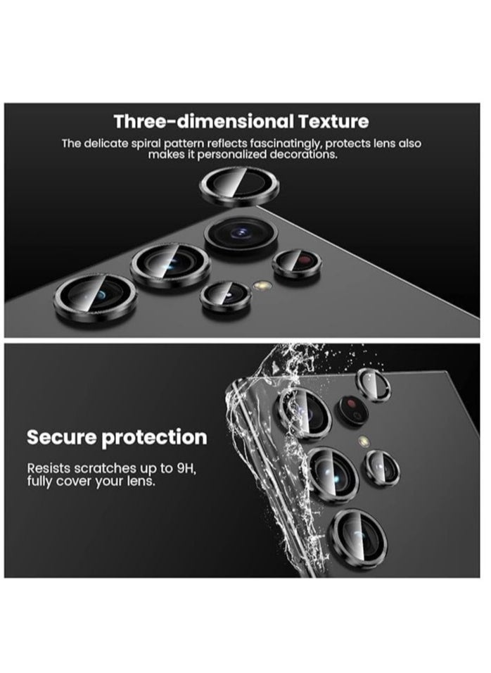 Raxoom (3+2PCS) for Samsung Galaxy S24 Ultra 5G Camera Lens Protector, 9H Tempered Glass Camera Cover Screen Protector Metal Individual Ring [Installation Tray][Removal tool][Case Friendly] (Black) - Image 5