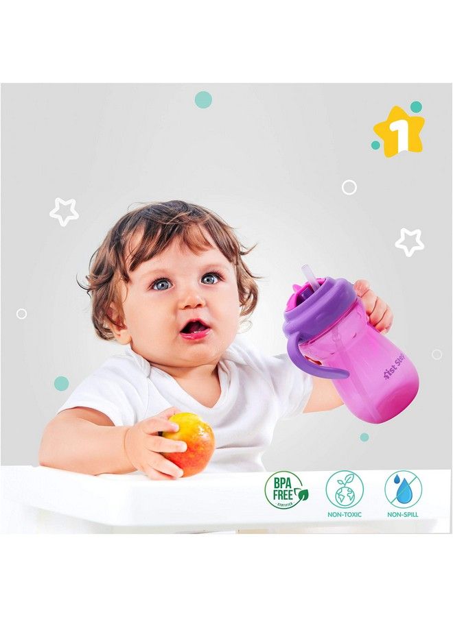 1st Step Bpa Free Straw Sipper Cup With Twin Handle (Pink) - Image 4