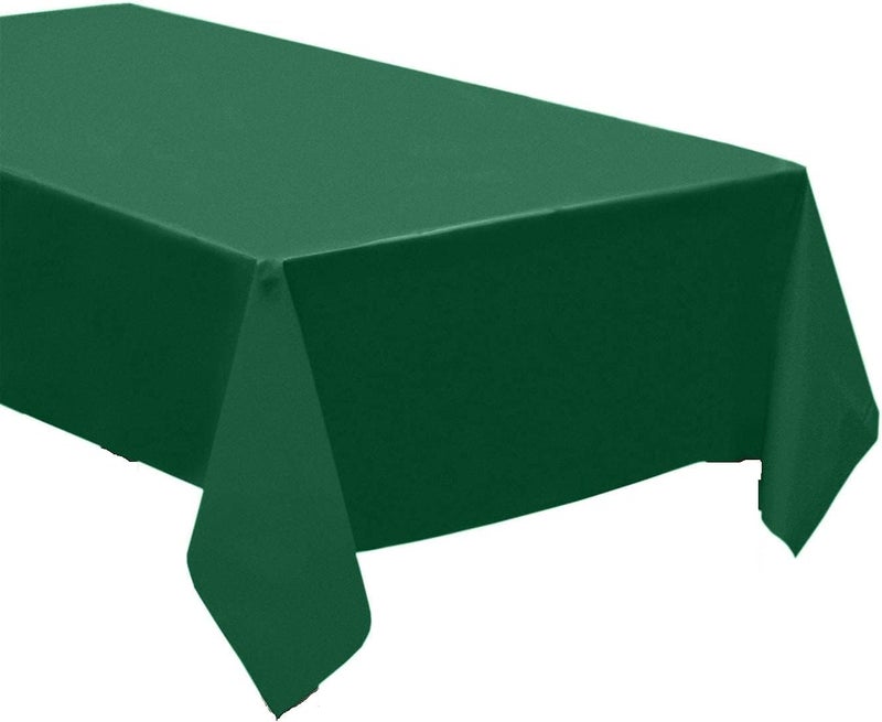 3 Pack Plastic Tablecloth Rectangle 54" X 108" Premium Disposable Table Cover for Party Birthday Wedding (Green)
