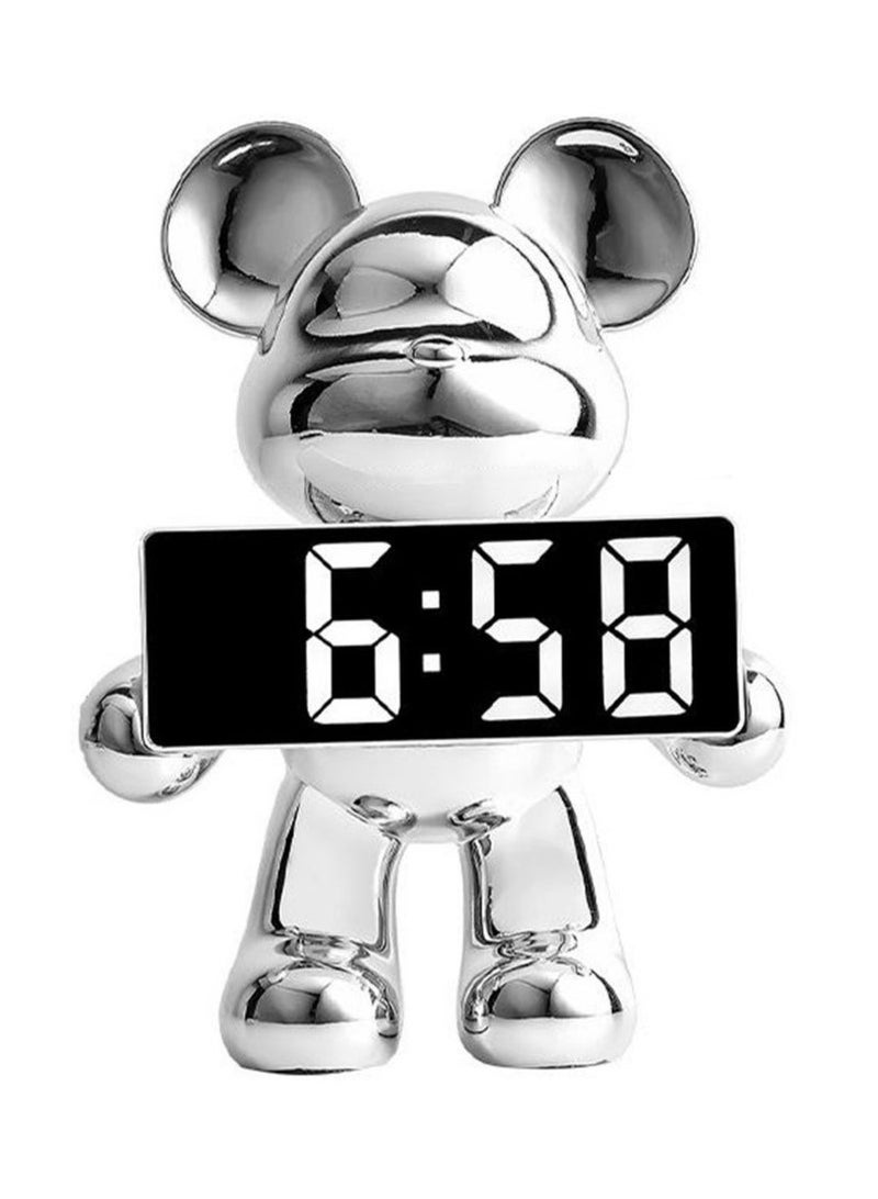 عربست ساعة منبه على شكل دب كرتوني لغرفة المعيشة وغرفة النوم وزخارف لمدخل المنزل وسطح المكتب وساعة رقمية وساعة منبه لسطح المكتب وحصالة نقود - Image 1