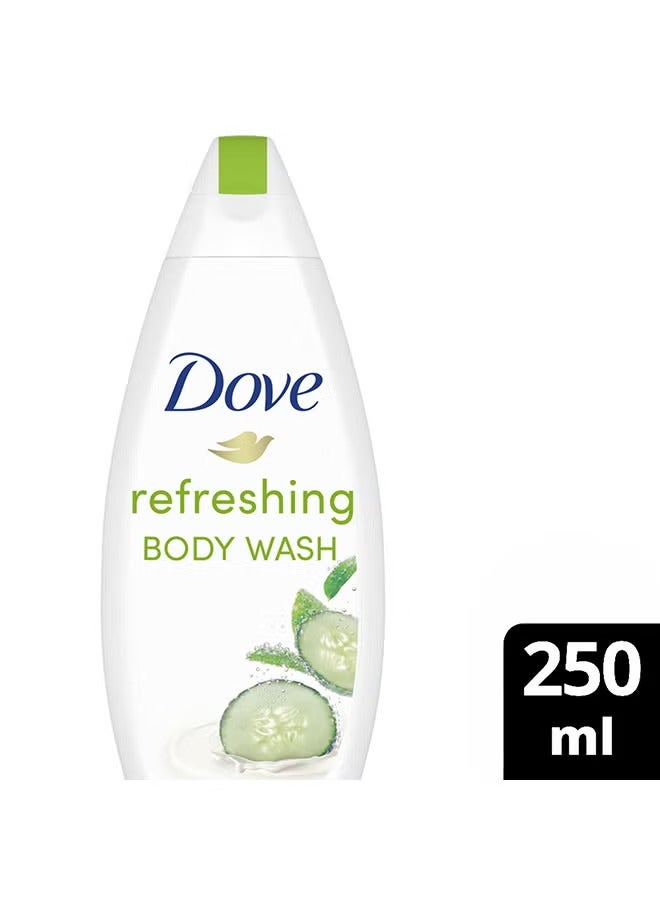 Dove Cucumber & Green Tea Shower Gel with Puff, 250ml - Image 2