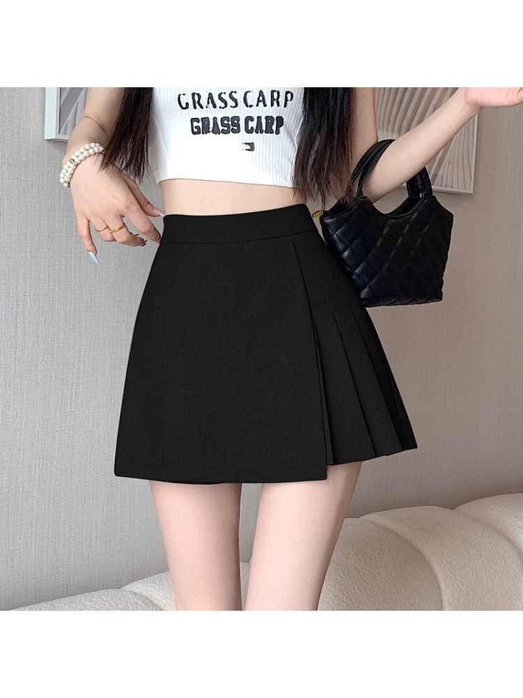 Irregular Suit Pleated Skirt Women'S Summer High-Waist Slimming Look Anti-Exposure A-Line Short Culottes - Image 4