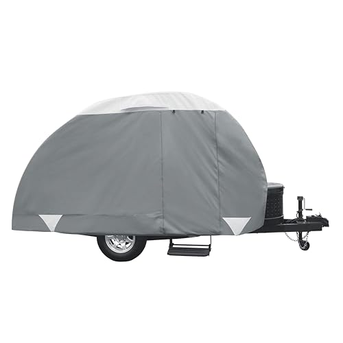 Classic Accessories Over Drive PolyPRO3 Deluxe Teardrop Trailer Cover, Fits 8'-10'L Trailers, RV Cover, Camper Cover, Travel Trailer Cover - Image 1