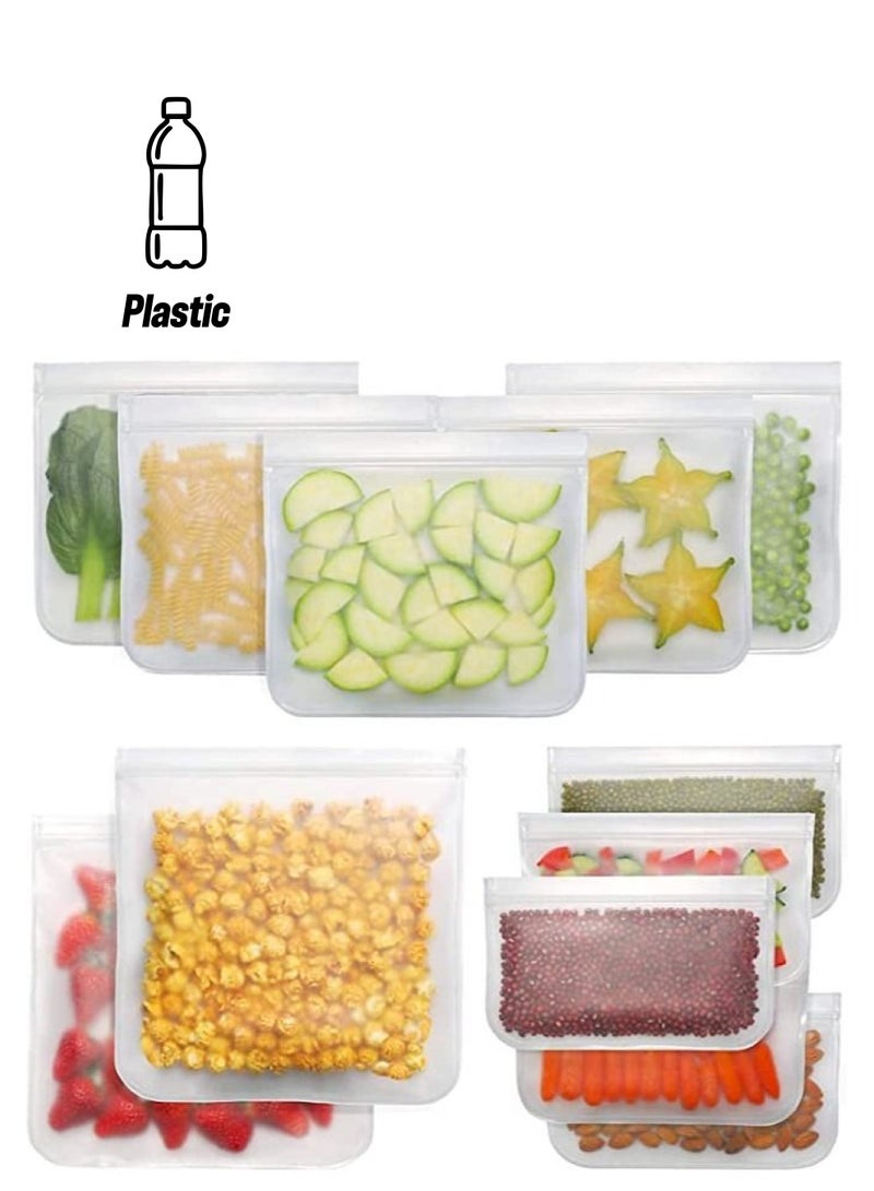 NIBEMINENT 12 Pack Reusable Storage Bags 2 Gallon 5 Sandwich Lunch Small Kids Snack for Food Extra Thick Freezer Ziplock BPA Free  - Image 1