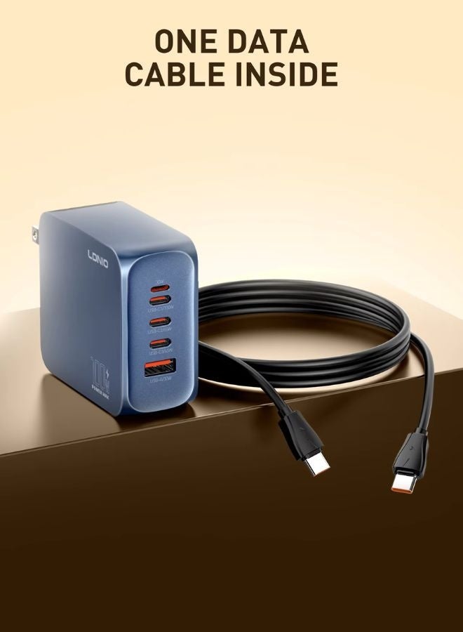 LDNIO 100W GaN Fast Charger Adapter with 3 USB-C, 1 USB-A & Lightning Port | Multi-Port PD PPS Quick Charge Charger with Smart Chip, Fireproof PC Shell, Universal Laptop & Mobile Charging, UK Plug - Image 5