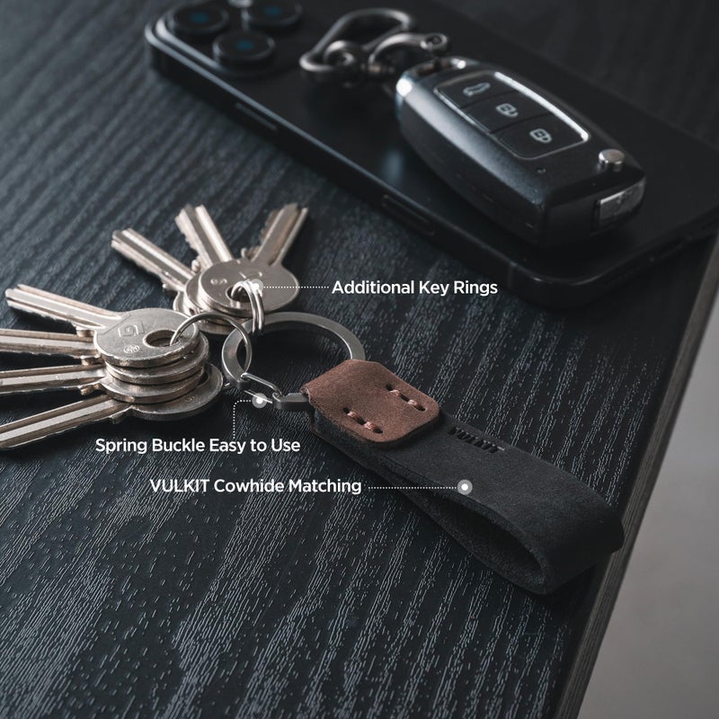 VULKIT Genuine Leather Keychain for Men & Women Everyday Carry Accessories - Image 4