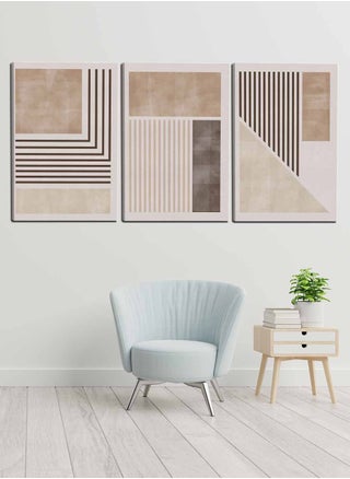 Set Of 3 Canvas Wall Arts Stretched Over Wooden Frame with Abstract Paintings - pzsku/Z9FABAAEDFCAF8A1A4285Z/45/_/1677293446/43ee4e17-2d3b-4a96-83b1-64caffeee6b8