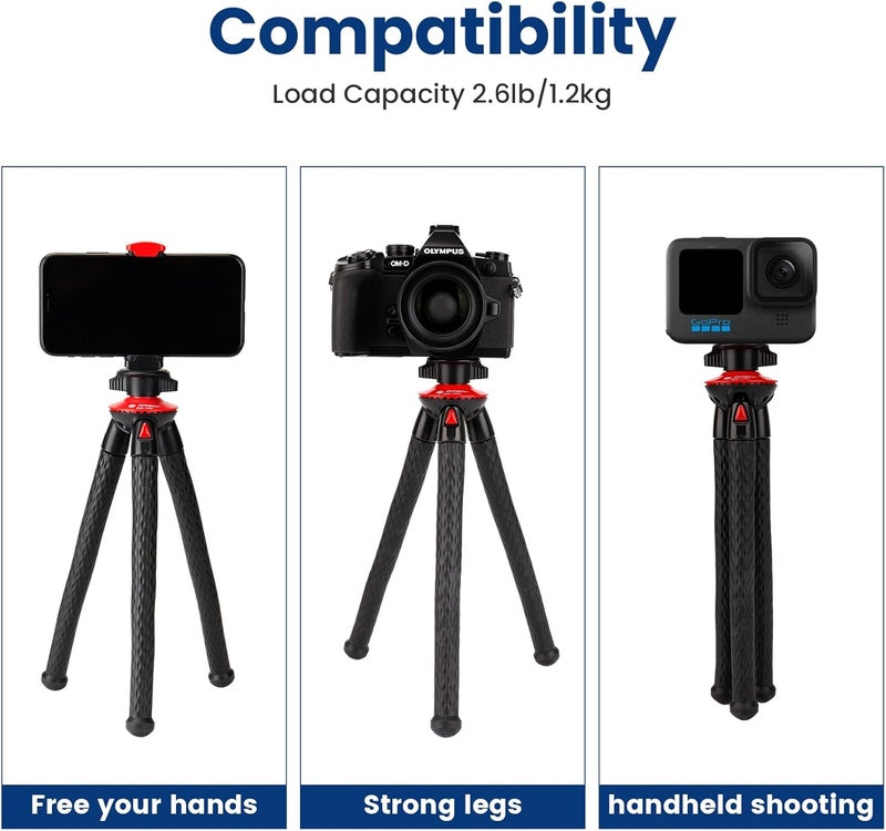Fotopro حامل ثلاثي للآيفون حامل كاميرا مرن مع حامل كاميرا أكشن تركيب هاتف محمول محمول قابل للانحناء حامل كاميرا صغير محمول لتصوير الفيديو Vlogging ، - Image 5