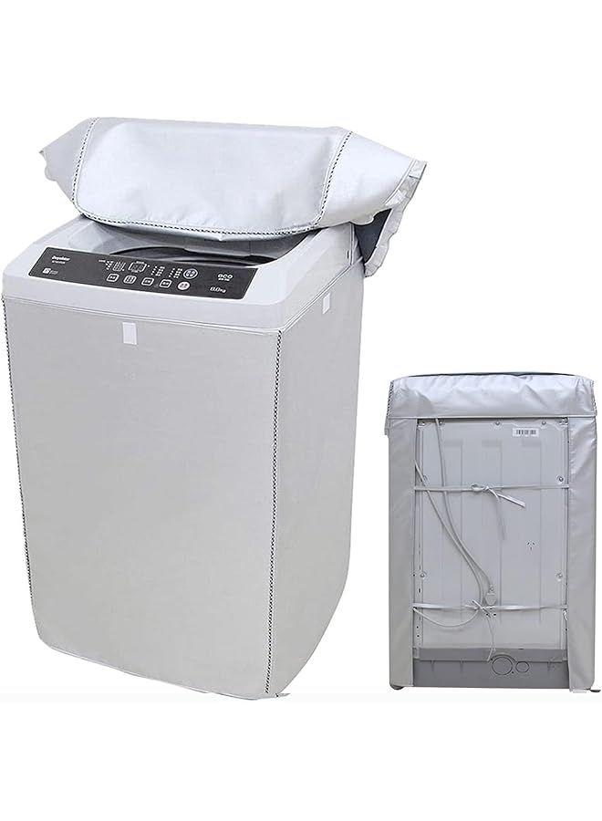 joyzzz Washing Machine Cover Top Load Dryer Cover Oxford Cloth Full Automatic Wave Wheel Washing Machine Cover Thickening Double Sided Silver Coated Fabric Waterproof Sunscreen Dust Proof Cover  - Image 1