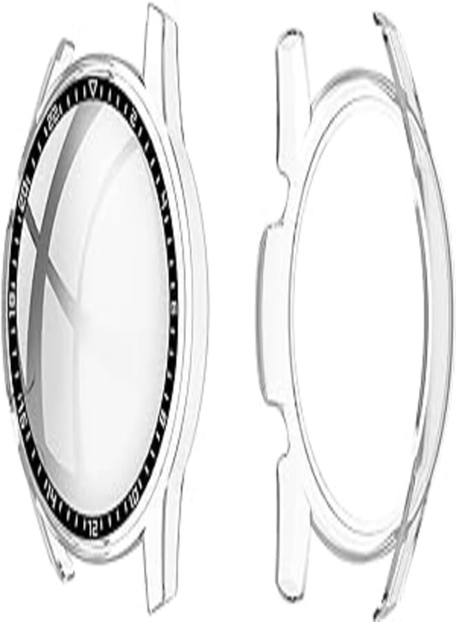 Next Hard Case Compatible with Huawei Watch GT2 42mm Full Screen Protection Cover Built-in Tempered Glass Screen Protector [Anti-Scratch] - by Next store (Clear)