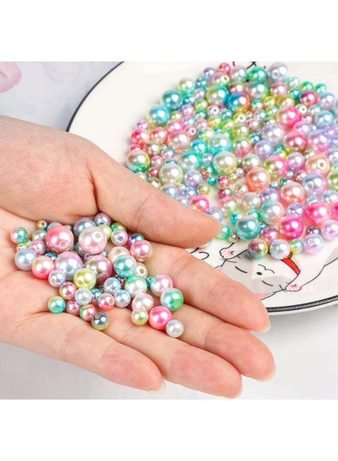 Capstro 1890PCS Gradient Pearl Beads Bracelet Making Kit – Mermaid Color Round ABS Beads Set, 24 Grid Organizer with Mixed Sizes | DIY Jewelry Beads Set Gift for Kids & Adults - Mermaid Pearl Kit - Image 5