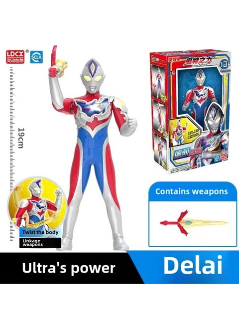 Genuine Smart Ultraman Transfiguration Toy Universe Hero Voice Luminous Action Ultraman Doll Boy Toy-Color:The Power Of Ott-Dekai Altman ]