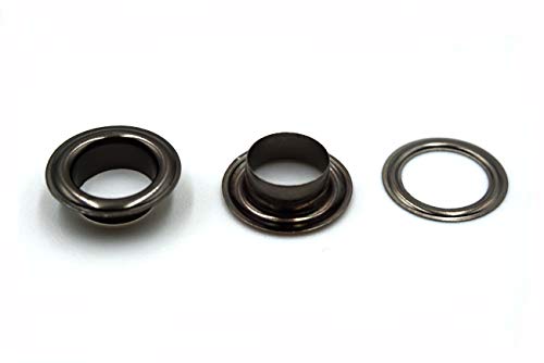 Innetoc Solid Brass Grommets Eyelets 100 Pack (3/8"(10x16.5), Gun Black) - Image 5