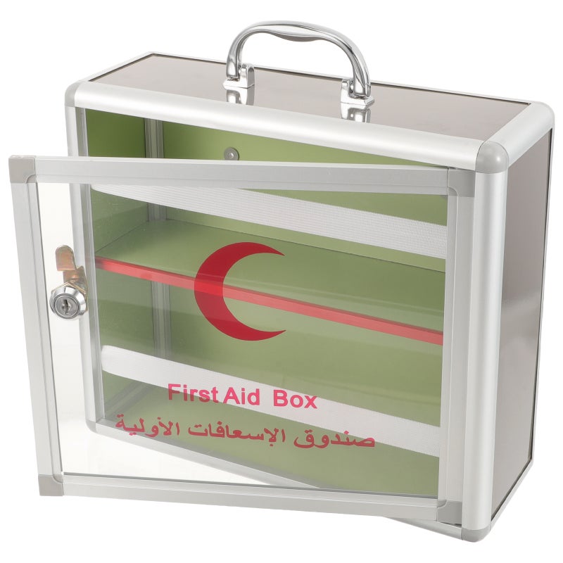 🏠 صندوق دواء جداري من سبيكة الألمنيوم متين بسعة كبيرة للاستخدام المنزلي والمكتبي - Image 1