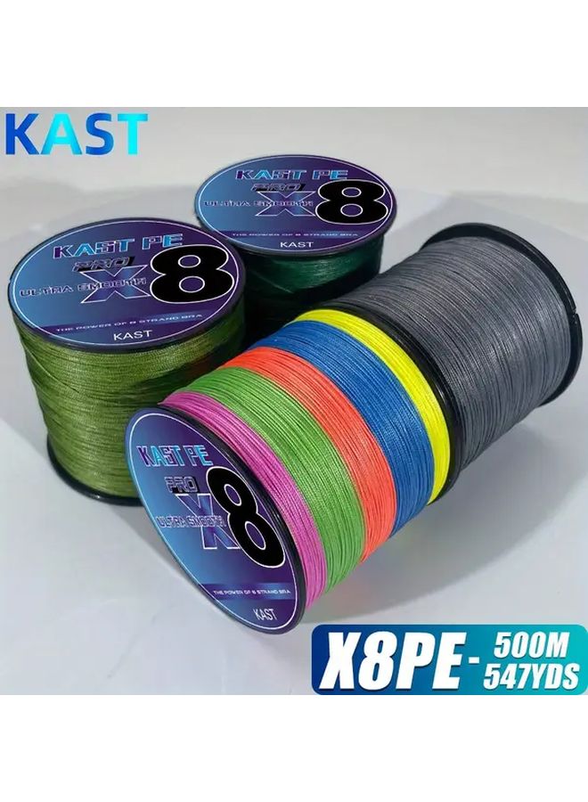 8 Strand Braided Fishing Line 500M X8PE 0 28mm 35LB Green Durable PE For Freshwater Saltwater - Image 1