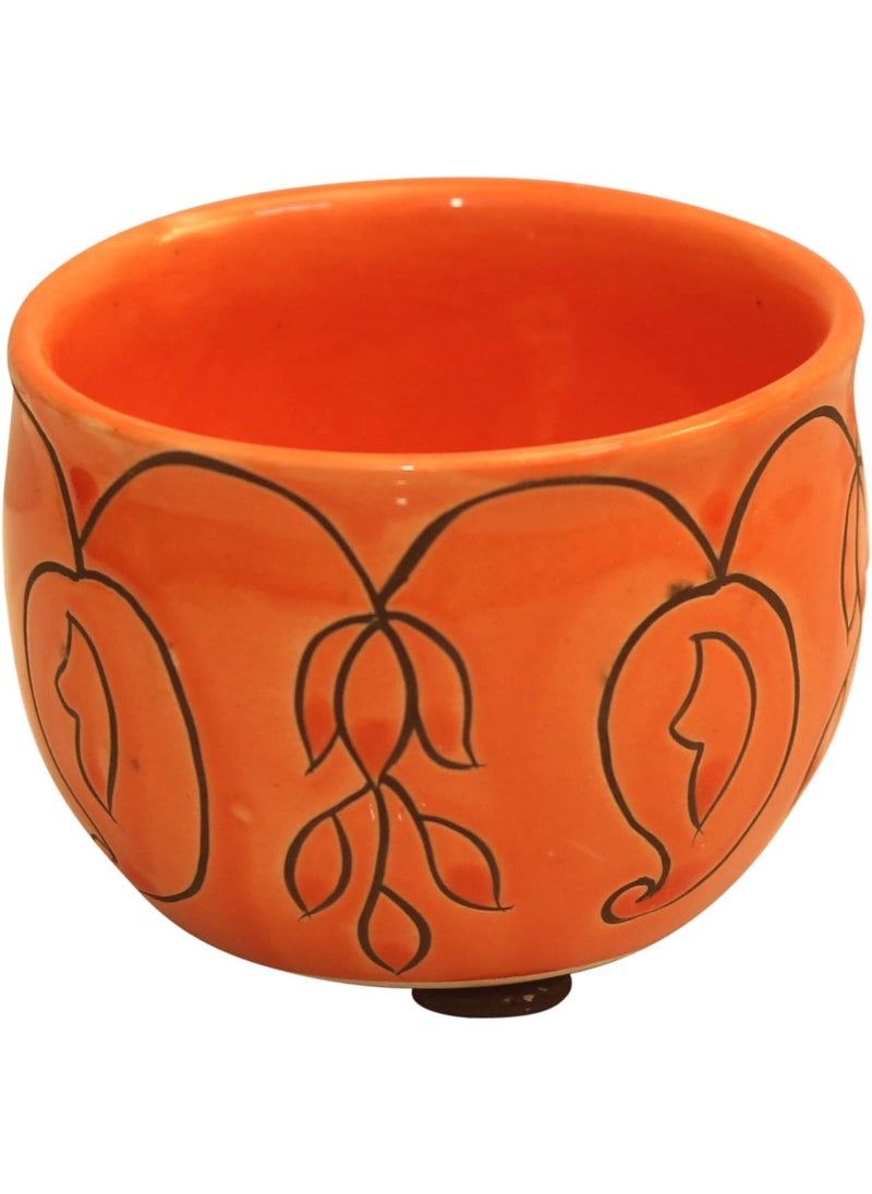 AB Handicrafts ABHANDICRAFTS Easier to Clean Multi Purpose Hand Engraved Ceramic Bowl Use as Nuts Bowl Candy Bowl Sweets Bowl Home Office Dcor 
