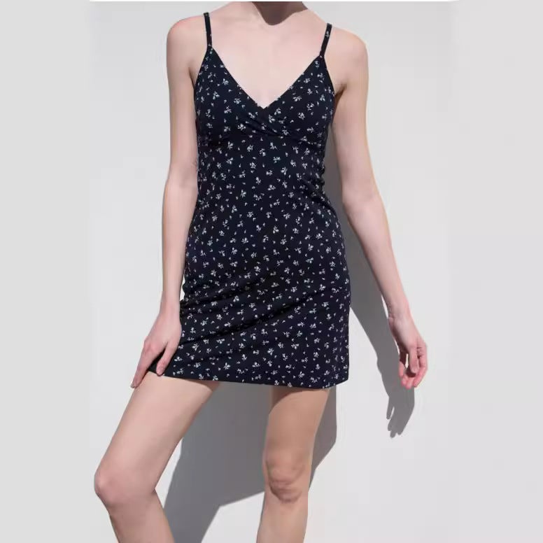 Bm Style Branndy Style Pastoral Style Slim Fit Slim Loose Floral Strap Floral Dress - Image 3