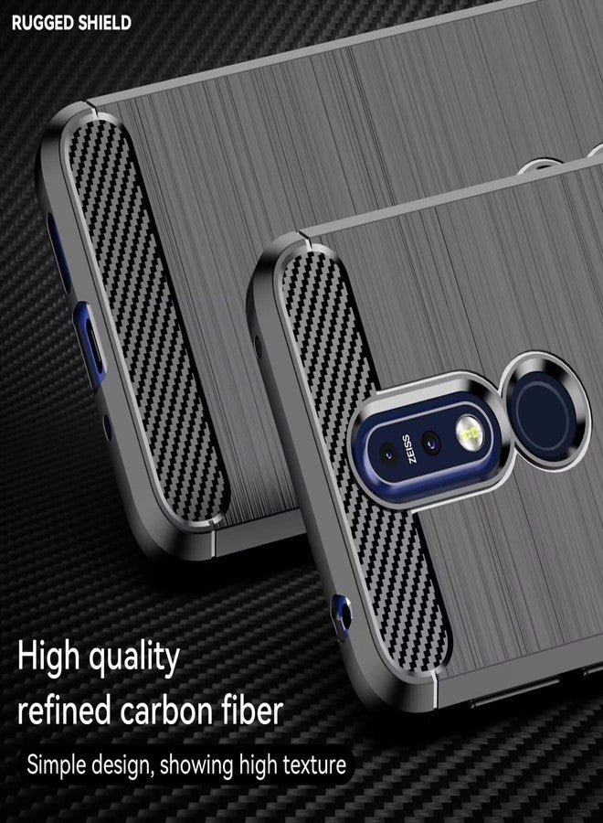 Sidande Case for Nokia 7.1 Case, Nokia 7.1 TA-1085 Case, Ultra Slim Phone Cover with Shock-Absorption Carbon Fiber TPU Rubber Protective Cases for Nokia 7.1 Black - Image 3