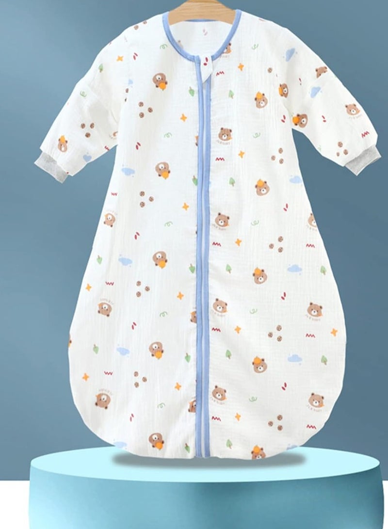 Rightsure Baby Sleeping Bag, 0.5 TOG Baby Sleeping Bag, 100% Cotton Baby Sleeping Bag, Double Zipper Gauze Baby Sleeping Bag Long Sleeve, Baby Wearable Blanket for Babies 0-24 Months  - Image 1