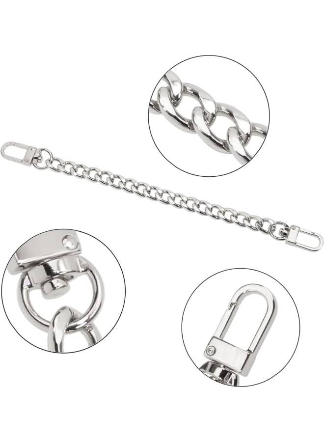 Bag Strap Extender 2Pcs 7.9 Inch Short Purse Chain Strap Replacement for Shoulder Cross Body Bag Handbag Crafts (20 cm, Silver), Silver, 20 cm  - Image 3