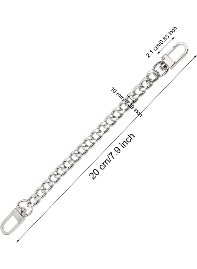 Bag Strap Extender 2Pcs 7.9 Inch Short Purse Chain Strap Replacement for Shoulder Cross Body Bag Handbag Crafts (20 cm, Silver), Silver, 20 cm  - Image 2