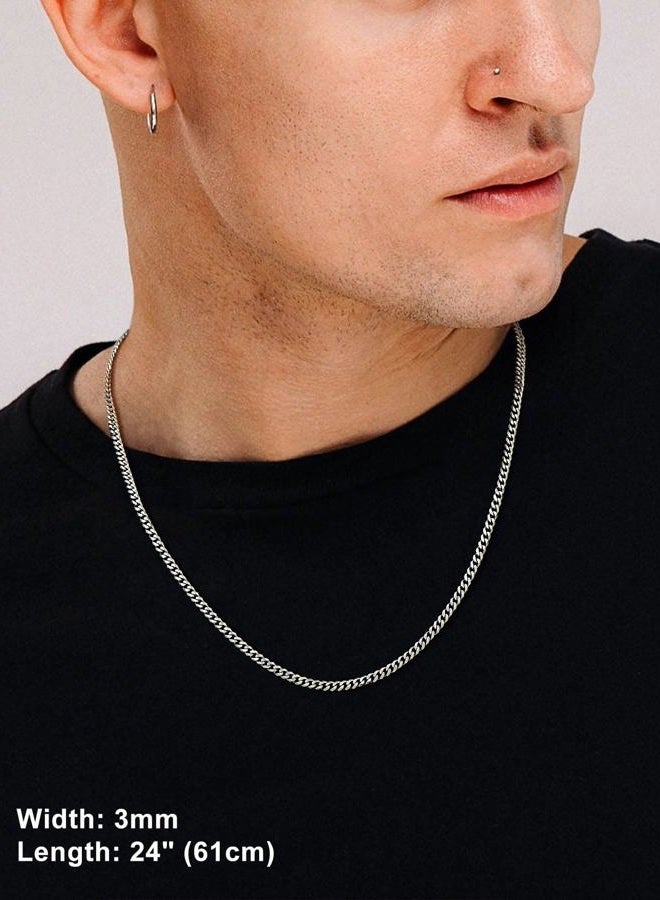 Suplight Stainless Steel Cuban Link Chain for Men,Black /18K Gold Plated Miami Curb Cuban Chains Necklace, 3mm/6mm/9mm/12mm Hip Hop Mens Jewelry, 14-30 Inch Jewelry, Send Gift Box, 22 inches, Gold - Image 2