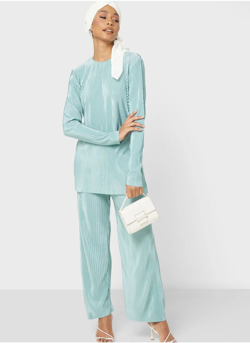 Khizana Pleat Detail Top And Pant Set