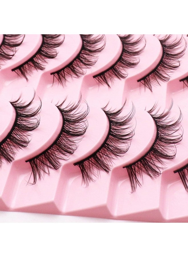 Veleasha Russian Strip Lashes Dd Curl False Eyelashes Fluffy Wispy Faux Mink Lashes 10 Pairs Pack (D08) - Image 4