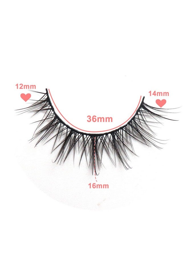 Veleasha Russian Strip Lashes Dd Curl False Eyelashes Fluffy Wispy Faux Mink Lashes 10 Pairs Pack (D08) - Image 3