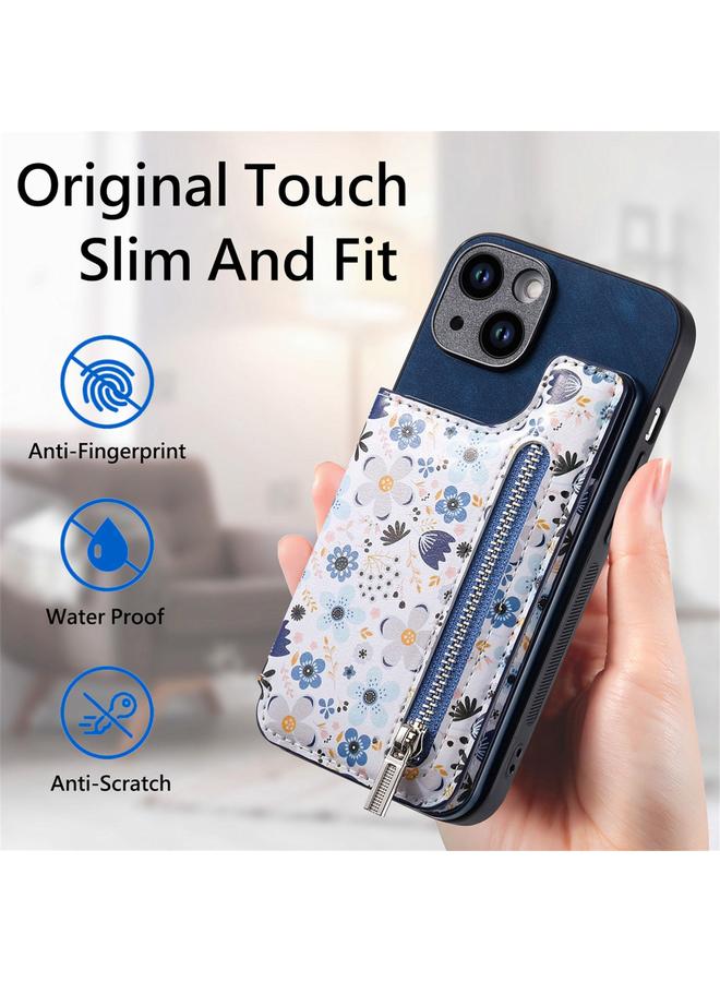 S-TOP Case For iPhone 15 Pro Max Retro Painted Zipper Wallet Back Phone Case - Image 5